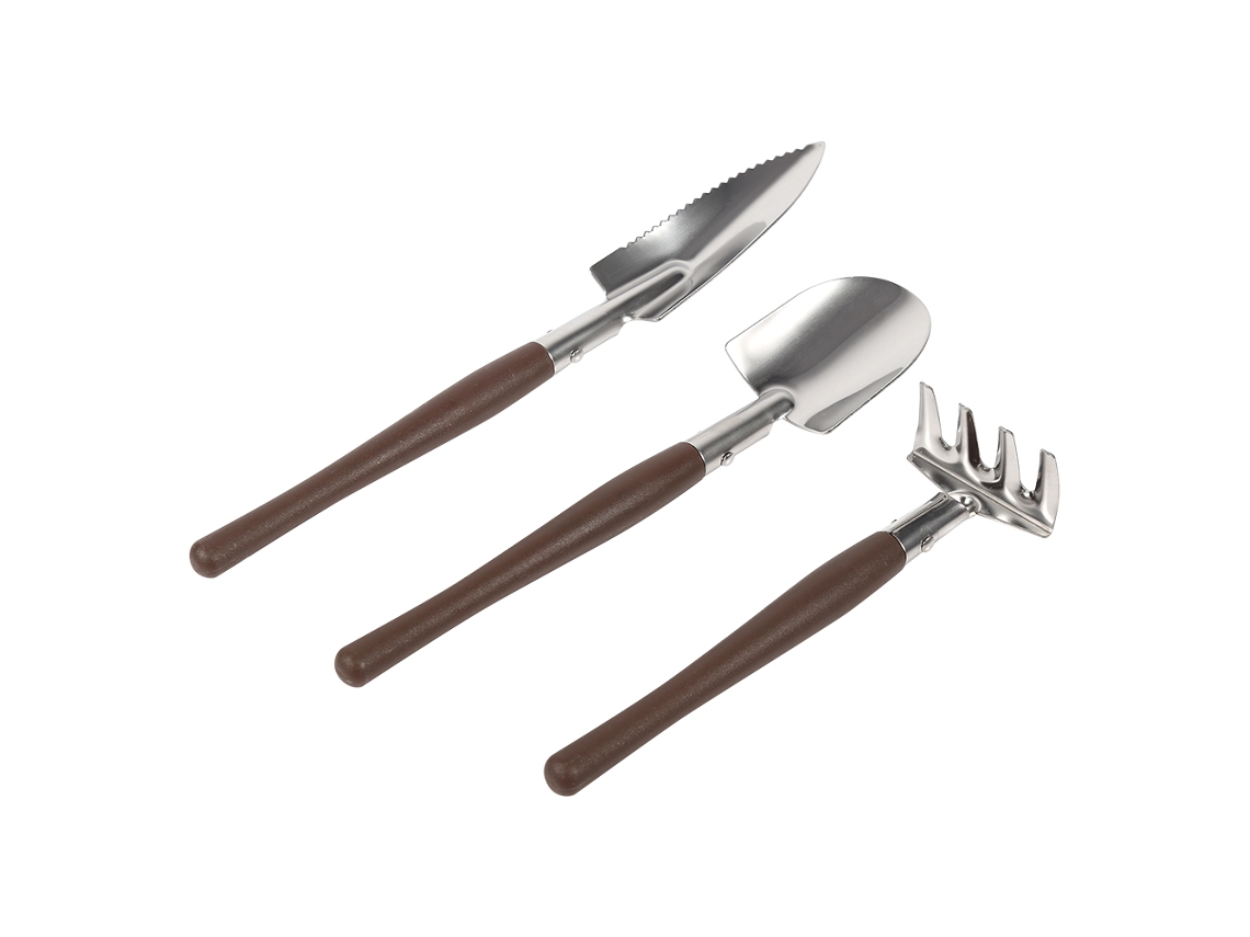 Mini Herramientas De Jardinería Para Niños, Juego De 3 Piezas: Pala, Pico Y Azada Con Mango De Plástico.
