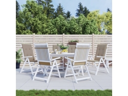 Cojín Silla De Jardín Respaldo Alto 6 Uds Tela Taupé 120x50x3cm