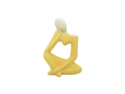 Jarrón De Escultura Abstracta, Estilo Pensador, Cerámica Amarilla, Decorativo, Moderno.