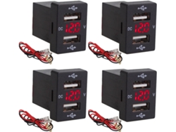 Cargador De Coche De 4 X 12 V Con Fusible Para 5 V 4,2 A (rojo)