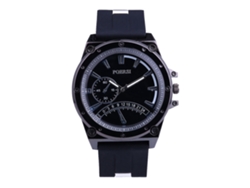 Reloj De Pulsera Casual Para Hombre Con Correa De Silicona, Movimiento De Cuarzo, Estilo Moderno, Negro.