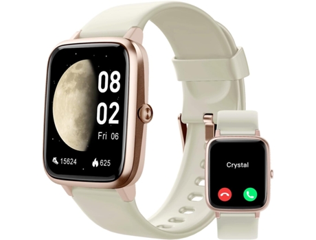 VEANXIN Reloj Inteligente Responder/Hacer Llamadas Relojes Impermeables IP68 - Blanco Lechoso
