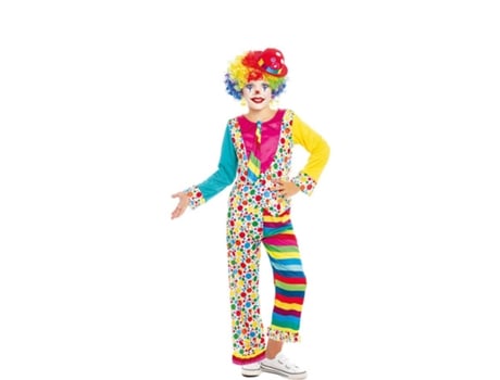 Disfraz de Niña PARTILANDIA payaso multicolor con corbata (Tam.: 5-6 anos)