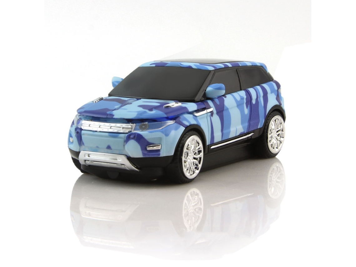 Ratón inalámbrico Yizhood 2.4G Mini 3D SUV para ordenador Gamer, coche, 1601 DPI, óptico, USB, regalo para niños, para PC, portátil, camuflaje azul