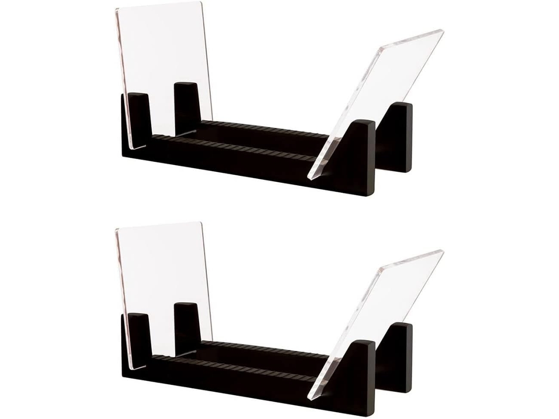 Estante Para Discos De Vinilo (2 Unidades) - Soporte Para Discos Lp De 35 Cm De Largo (negro)