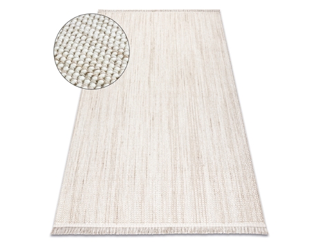 Alfombra DYWANY LUSZCZOW NANO EO78A Melange bucle tejido plano blanco / beige