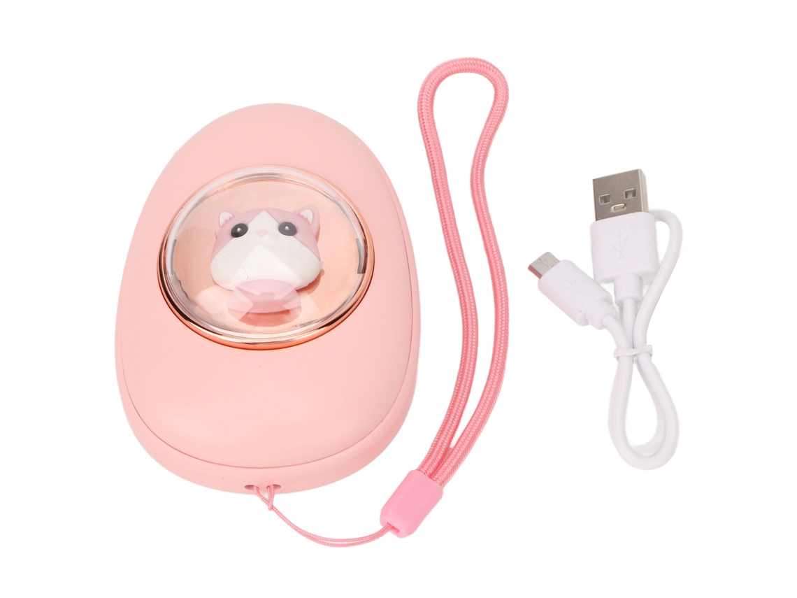 Calentador de manos eléctrico 2 en 1 Power Bank Space Capsule Doble Calefacción Gato Rosa