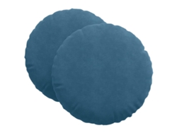 Cojines para asiento, 2 unidades, azul, Ø 40 x 13 cm, terciopelo HARLANV1