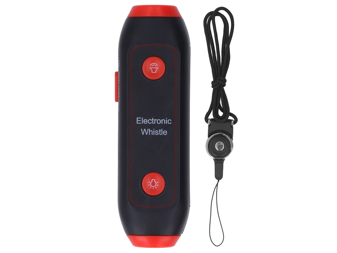 Silbato Electrónico (no Requiere Soplar) Con 3 Tonos Y 3 Niveles De Volumen, Luz Led, Para Entrenamiento Deportivo, Rojo, Abs Con Cable.