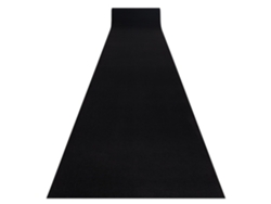 Alfombra de Pasillo con Refuerzo de Goma Rumba Un Solo Color Negro 200 cm