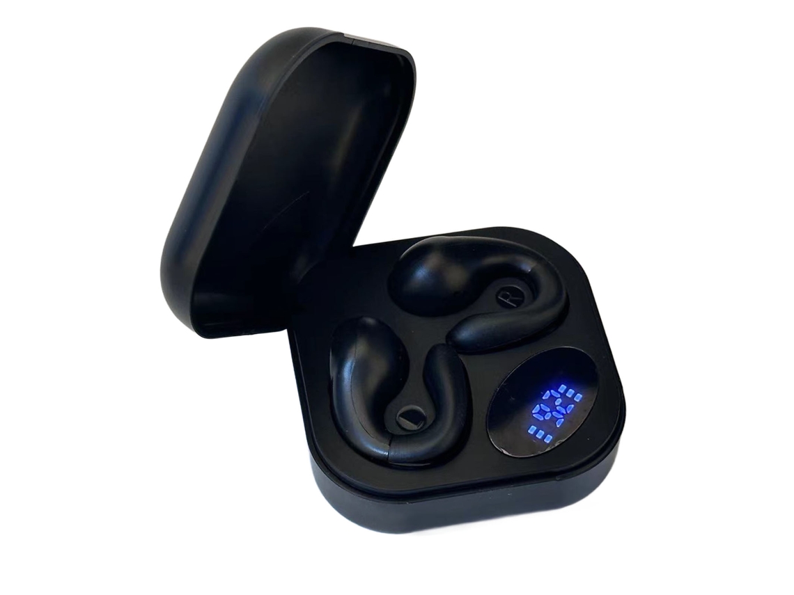 Auriculares Bluetooth Hifi Con Clip, Sonido Inalámbrico Abierto, Indicador De Batería Para Deportes Y Running - Negro