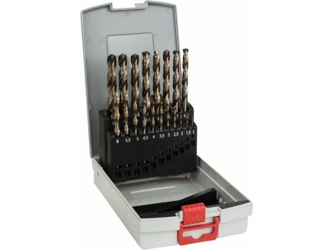 Conjunto de Brocas BOSCH para Metal Probox - 19 Un - Hss-Co - Din 338 (Aleación de Cobalto) - 1 - 10 mm