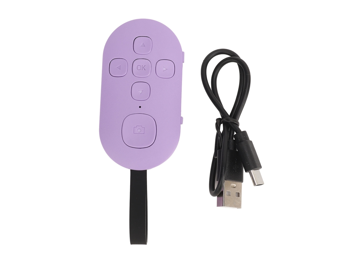 Control Remoto Bluetooth Para Teléfono, Volteador De Páginas Recargable, Autofoto Sin Manos Para Smartphone Tablet Morado