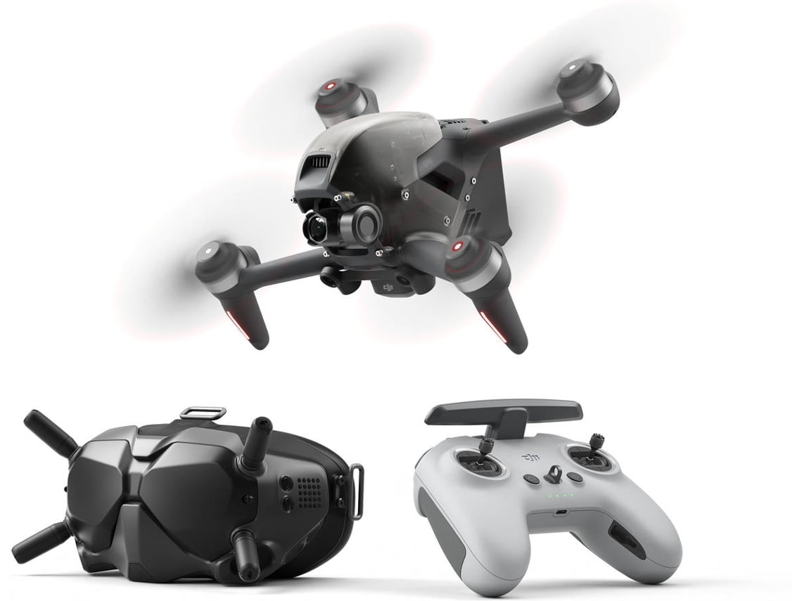 Dji Fpv Combo drone quadcopter ocusync 3.0 hd 4k vídeo vuelo inmersiva gran angular 150° freno y estacionario autonomía hasta 20 min negro uhd 2000 mah microsd 256 v2