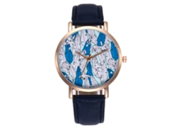 Reloj Analógico De Cuarzo Para Mujer Zhoulianfa Con Correa De Piel Sintética (azul)