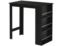 Mesa de bar negra de 112x57x106 cm con 3 estantes