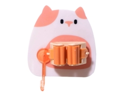 Gancho Organizador De Pared Con Forma De Gato Para Escobas Y Fregonas, No Requiere Taladrar, Para Baño Y Cocina.