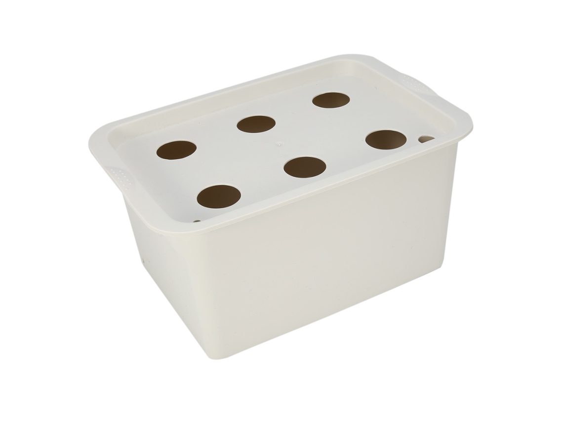 Sistema hidropónico de cultivo de 6 agujeros, caja de jardín, gris, rojo, verde y azul