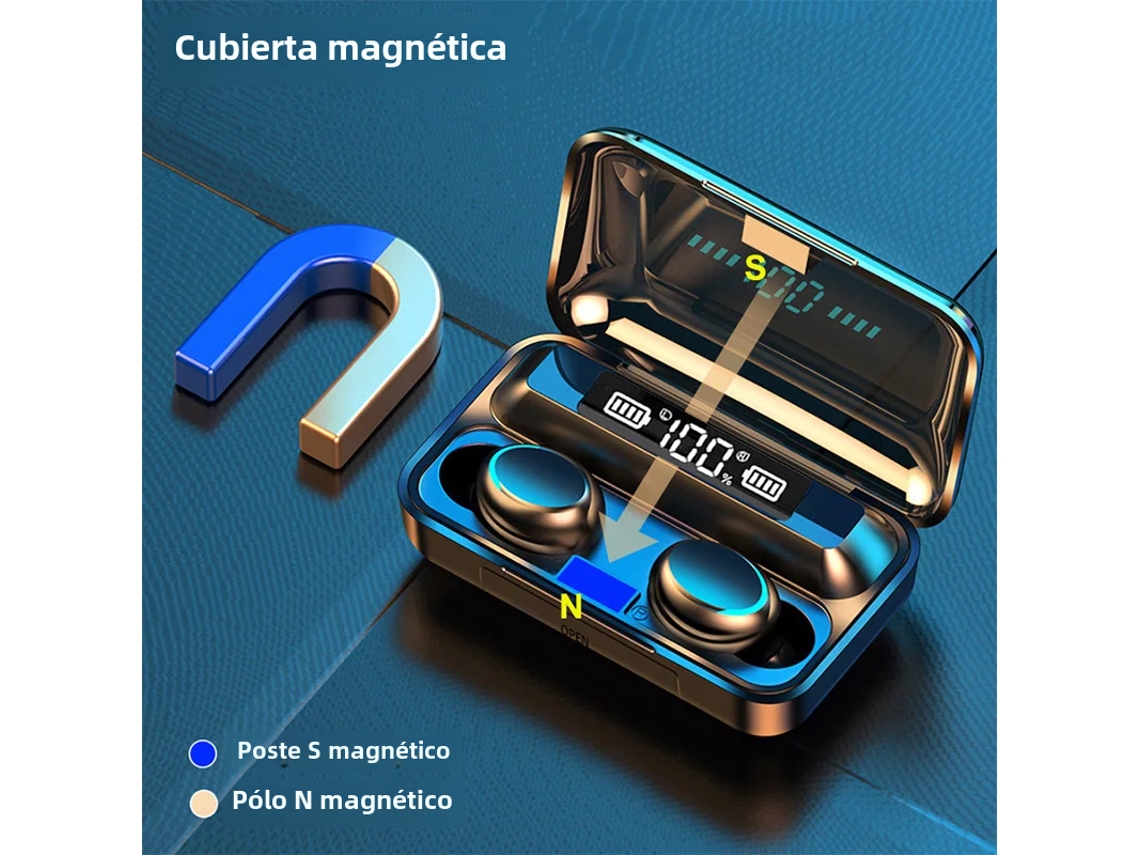 Auriculares Bluetooth Tws F9, Auriculares Deportivos Estéreo Impermeables Mejorados Con Micrófono Y Control De Volumen.