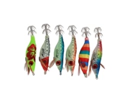 2026rebe-6pcs Cebo Artificial De Camarón De Madera 10cm Con Anzuelos De Pulpo Calamar Para Pesca