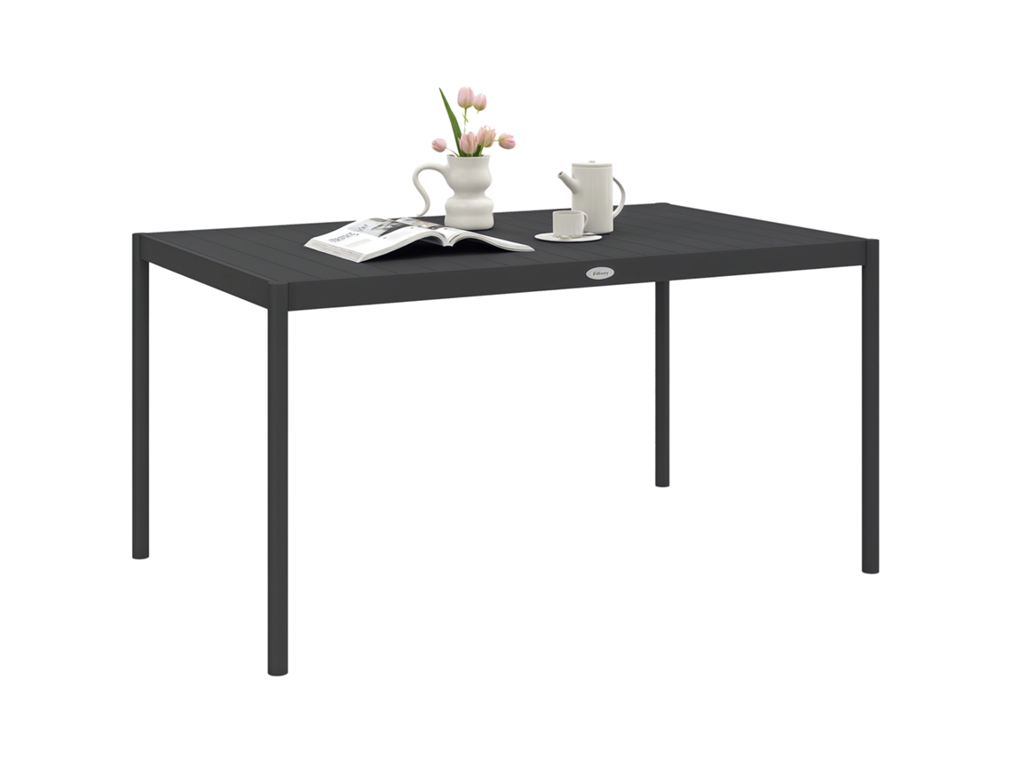 Mesa Exterior Aluminio 145x90 Gris Oscuro