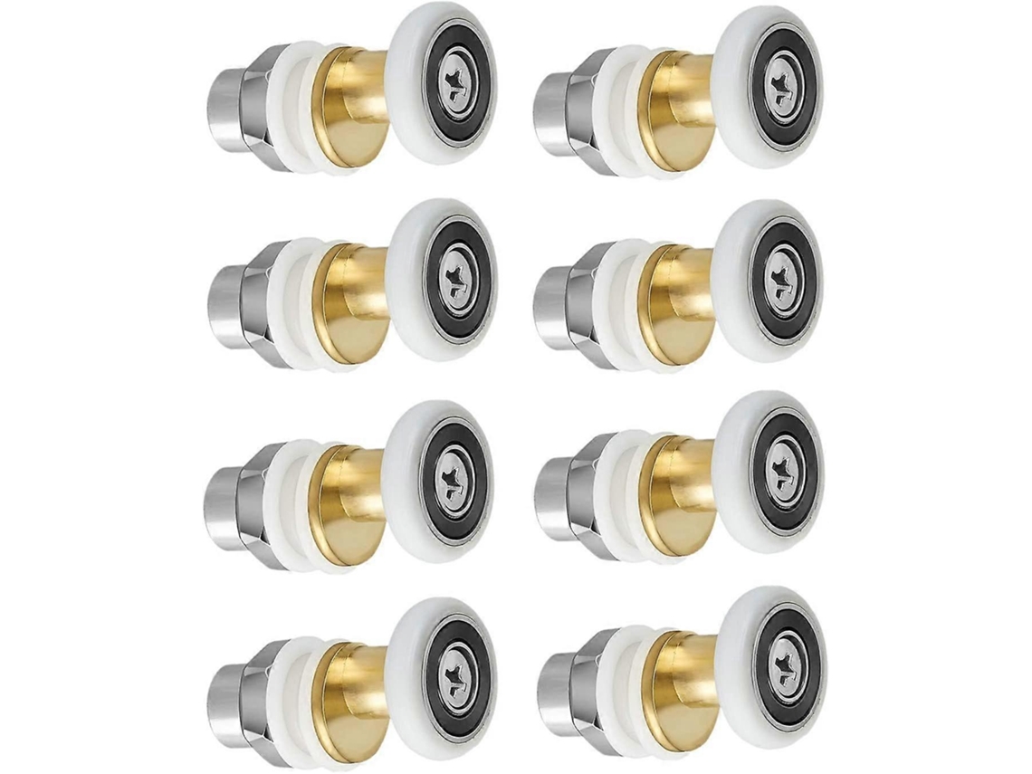 Ruedas De Rodillo Para Puerta De Ducha Deslizante 8pcs 25mm Repuesto Nylon Y Cobre Para Puertas De Vidrio 4-6mm