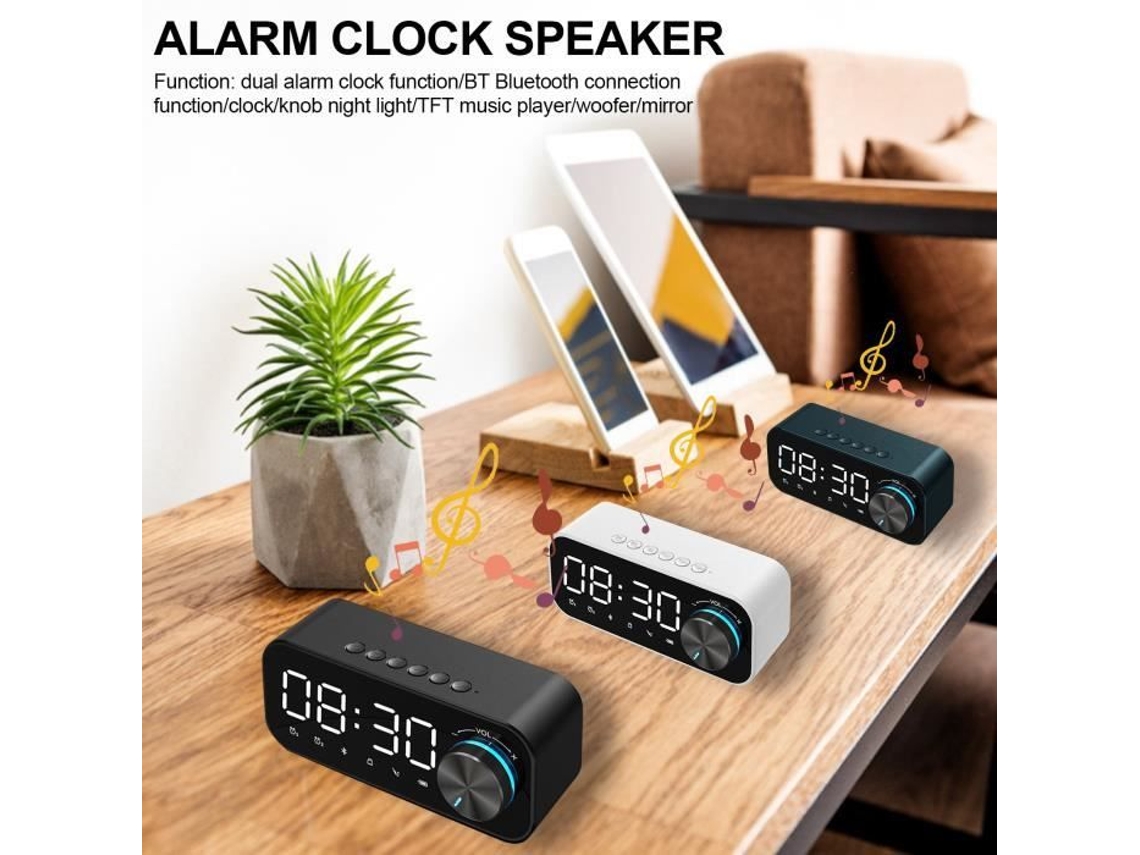 Reloj HURRISE con altavoz Reloj digital Reproductor de vídeo 2 hojas de sierra pequeñas y 2 hojas de sierra grandes