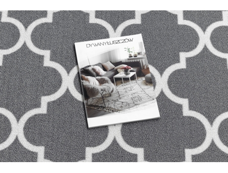 Alfombra de Pasillo con Refuerzo de Goma 57 cm Enrejado Trébol Marroquí Gris Trellis 30352