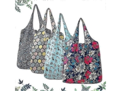Juego de 4 bolsas de compra reutilizables, 6 bolsas de supermercado lavables, bolsa plegable, bolsa de playa, bolsa para portátil, GOKOCO