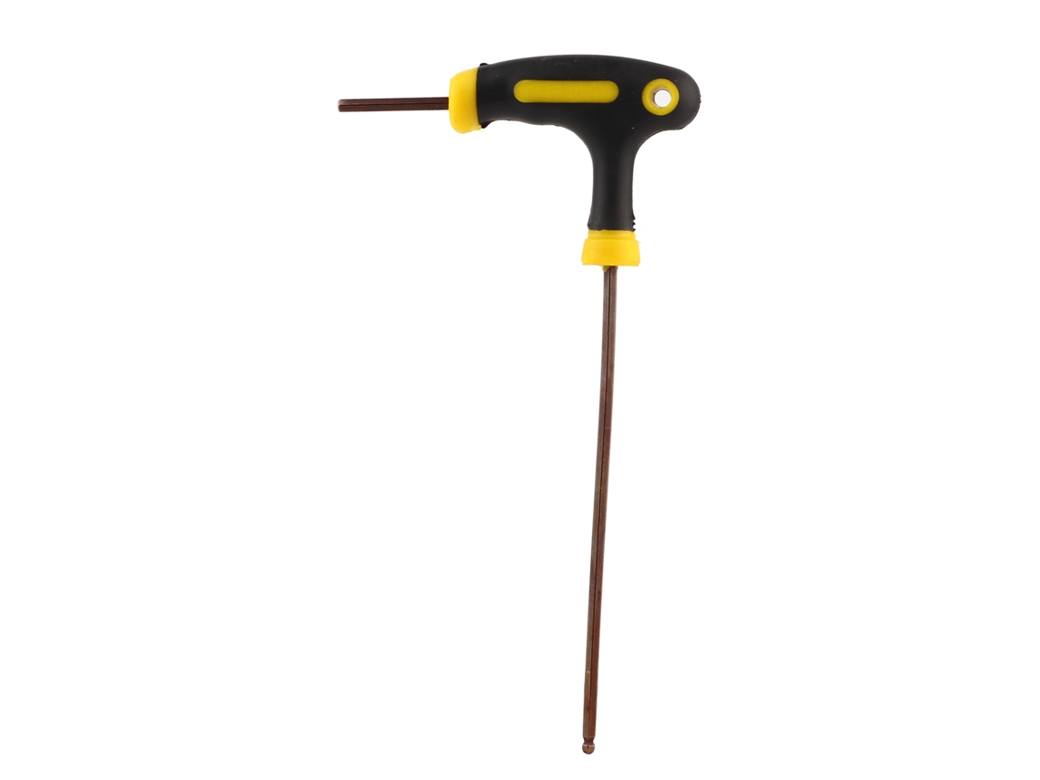 Llave Allen en forma de T con cabeza redonda y mango largo.