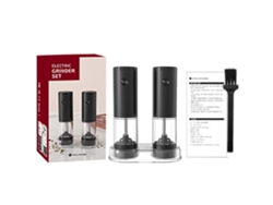 Molinillo eléctrico de sal y pimienta, a pilas, con práctica base de cocina, Rosewell