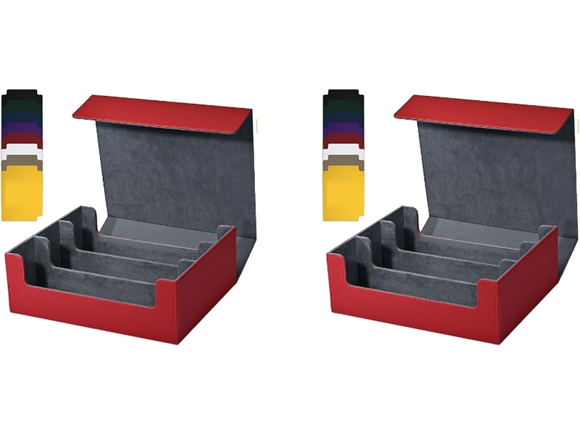 Caja De Almacenamiento Para 2 Tarjetas Coleccionables, Incluye 1800 Fundas De Pu Para Tarjetas Y Cierre Magnético.