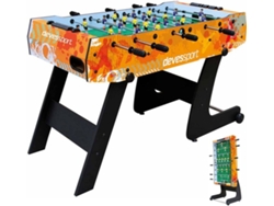 Devessport Futbolín Infantil Plegable con Barras Telescópicas, Ruedas y Sistema Abatible – 121 × 61 × 81 cm