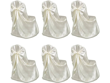 Set de 6 Fundas de color crema para sillas, banquetes y bodas