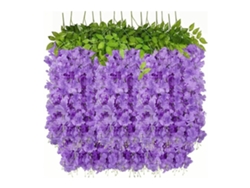 2026-14pcs Lirios Artificiales De Techo Con Seis Hojas Violeta Azul Enredaderas Falsas Decoración Para Boda Hogar