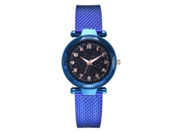 Reloj De Pulsera Para Mujer De Cuarzo Con Correa De Silicona Azul Dial Redondo Casual