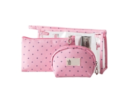Bolsa De Maquillaje Multifunción De 3 Piezas, Portátil, Transparente, De Pvc, Para Viaje, Organizador De Artículos De Tocador Y Cosméticos, Para Muje