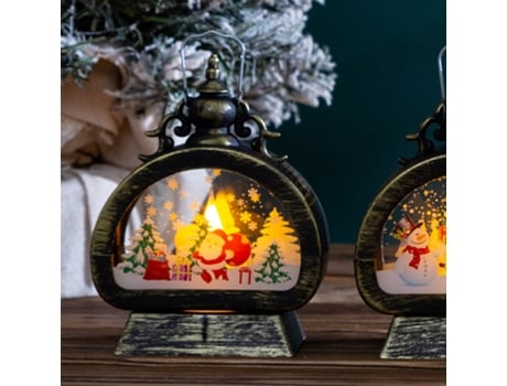Adorno de Navidad Portátil Creativo Pequeña Lámpara Aceite Linterna Colgante Retro
