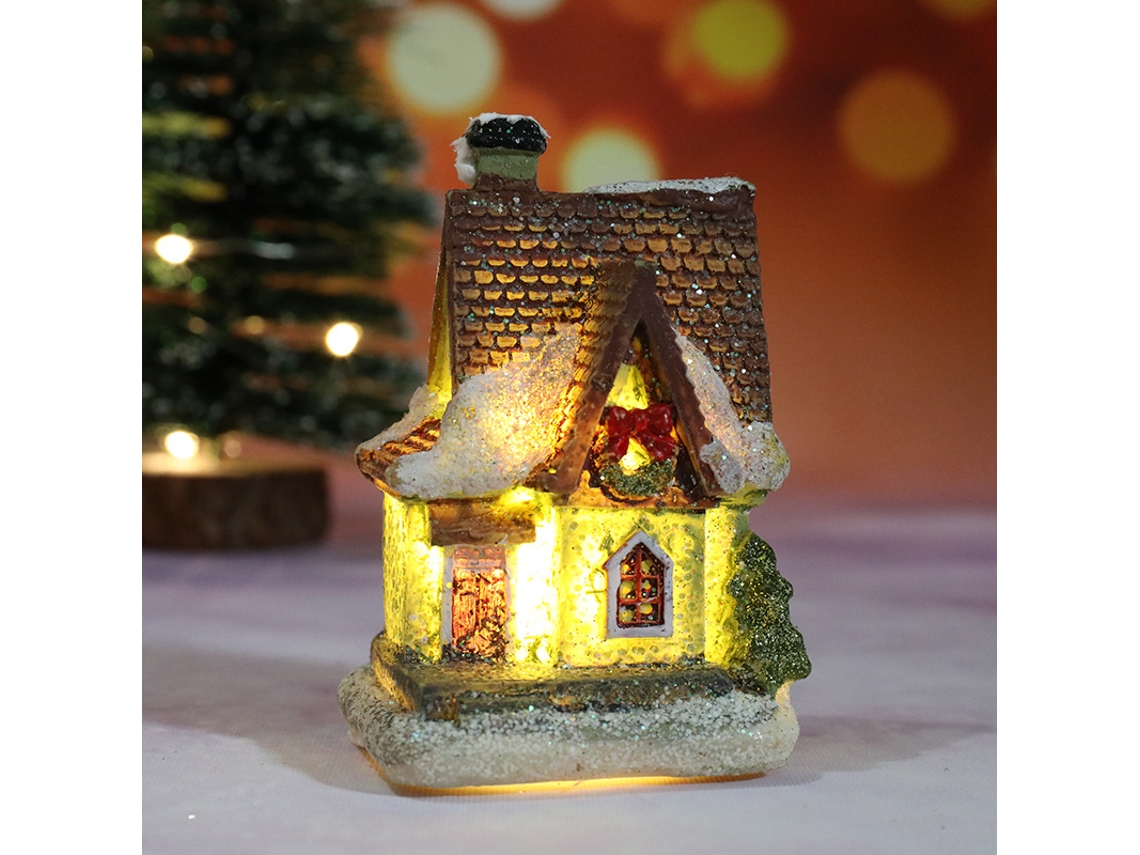 Decoración navideña de resina Yuysan con luces, estilo G