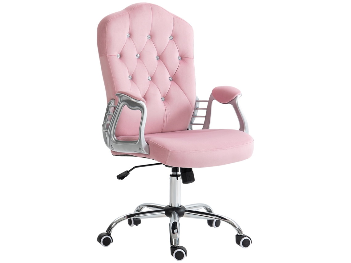 Sillón de oficina reclinable, terciopelo, 120 kg, rosa