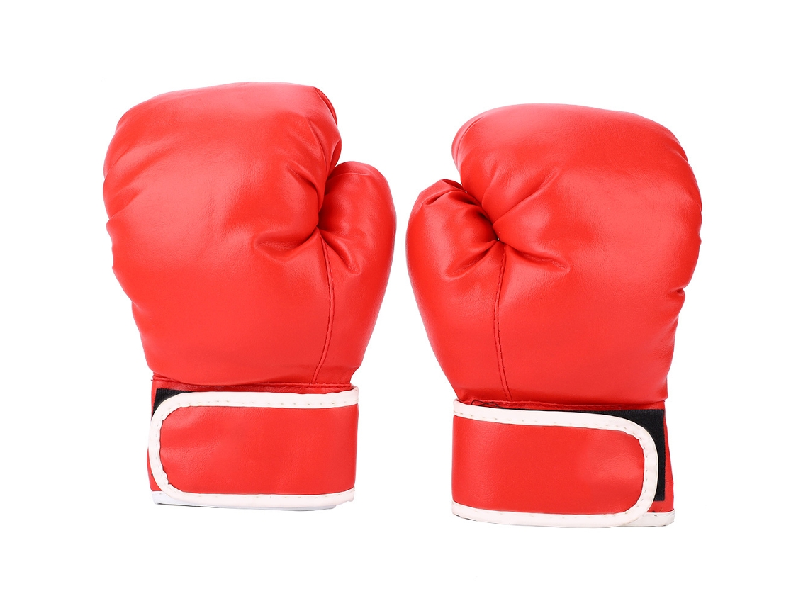 Guantes de boxeo de piel sintética para niños, para entrenamiento y sparring, Eioororriy (rojos)