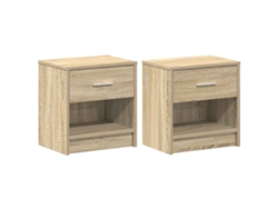 Maison Exclusive - Mesitas De Noche (2 Unidades) Con Cajón, Roble Sonoma, 39x28x41 Cm