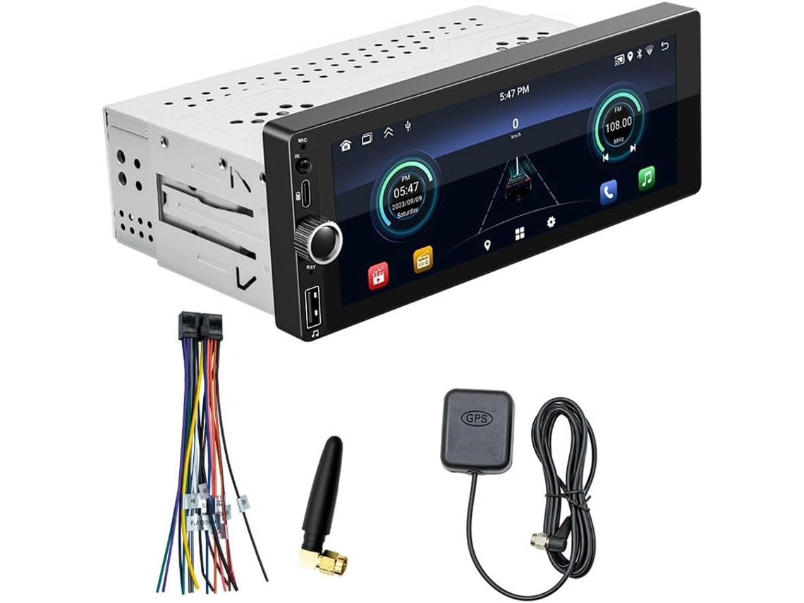 Reproductor Mp5 Para Coche De 1 Din Con Bluetooth Y Pantalla De Navegación De 6,86 Pulgadas.
