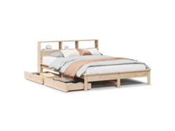 Maison Exclusive - Cama Con Estantería Sin Colchón Madera Maciza De Pino 140x200cm