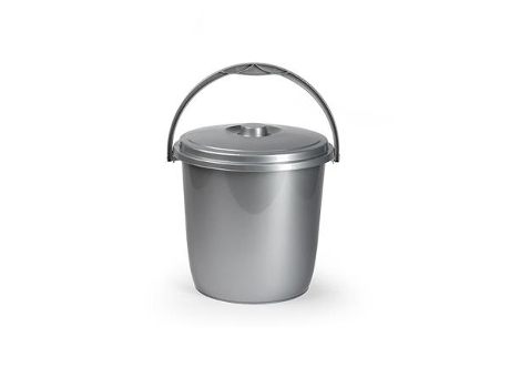 Cubo basura con tapa 15 litros plata eco