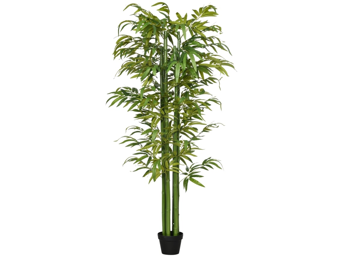 Jarrón Decorativo De Bambú Artificial De 180 Cm, Color Verde, Para Interiores.