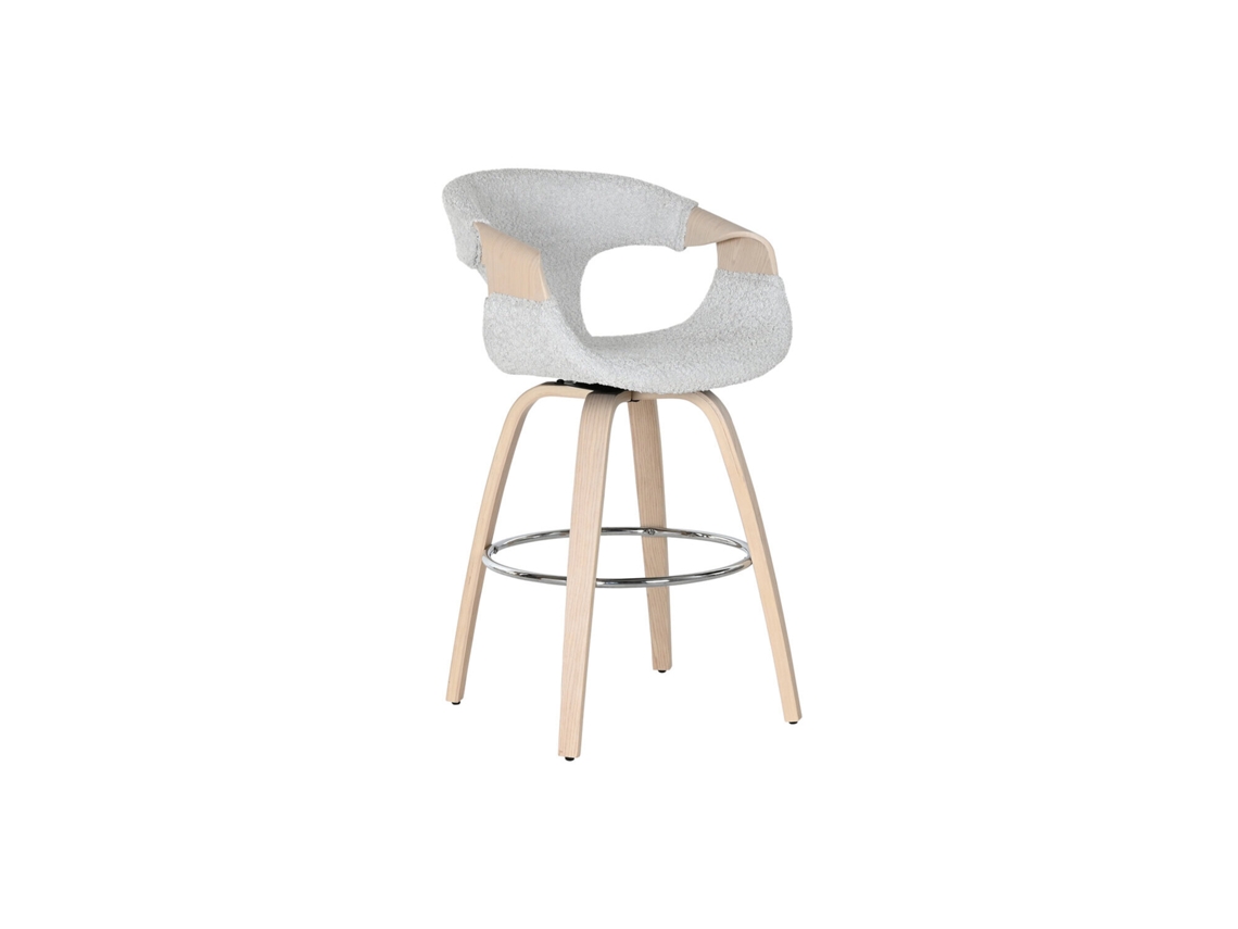 Taburete Madera Poliester Gris 55,5x52,5x92,5cm
