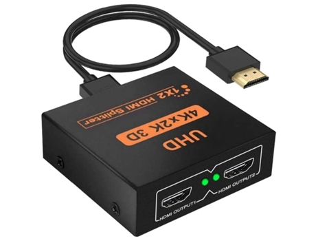 Adaptador Divisor Hdmi 1 en 2 Salida 3D 4K 1080P HDMI1215-Y22 Negro