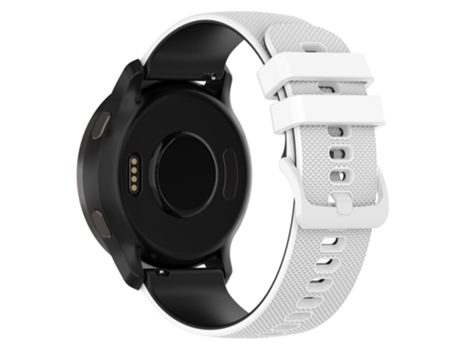 Correa de Silicona 22mm bicolor ajustable para Samsung Galaxy Watch3 45mm/Huawei Watch 3/Garmin Forerunner 255/Apex 46mm - blanco/negro