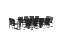 Maison Exclusive - Conjunto De Comedor De Jardín 13 Pcs Negro Acero